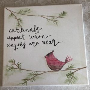 Wall Sign Cardinal/ free ornament with purchase